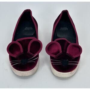 ⭐️ Katie Judith Shoe Flats Burgundy Velvet Mouse Sz 35
